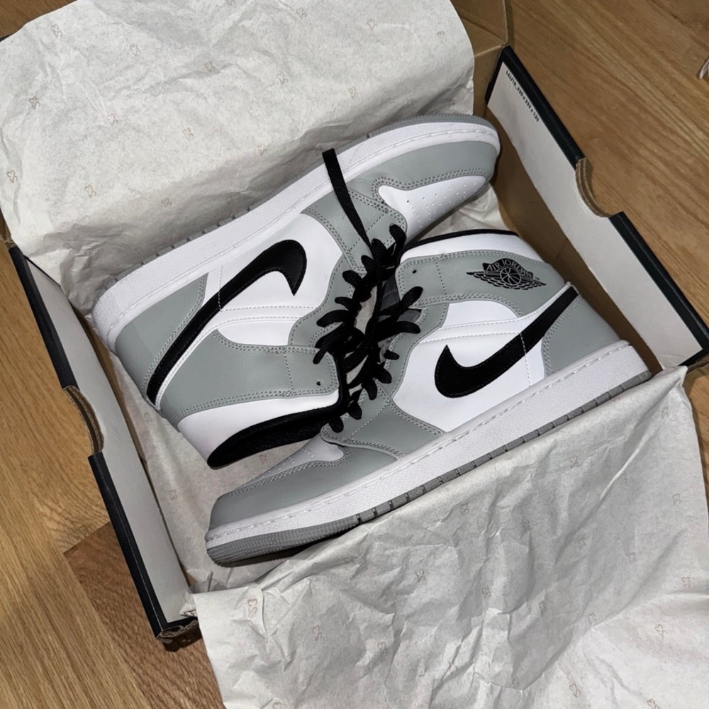 Jordan Gray and White Sneakers Classic Design